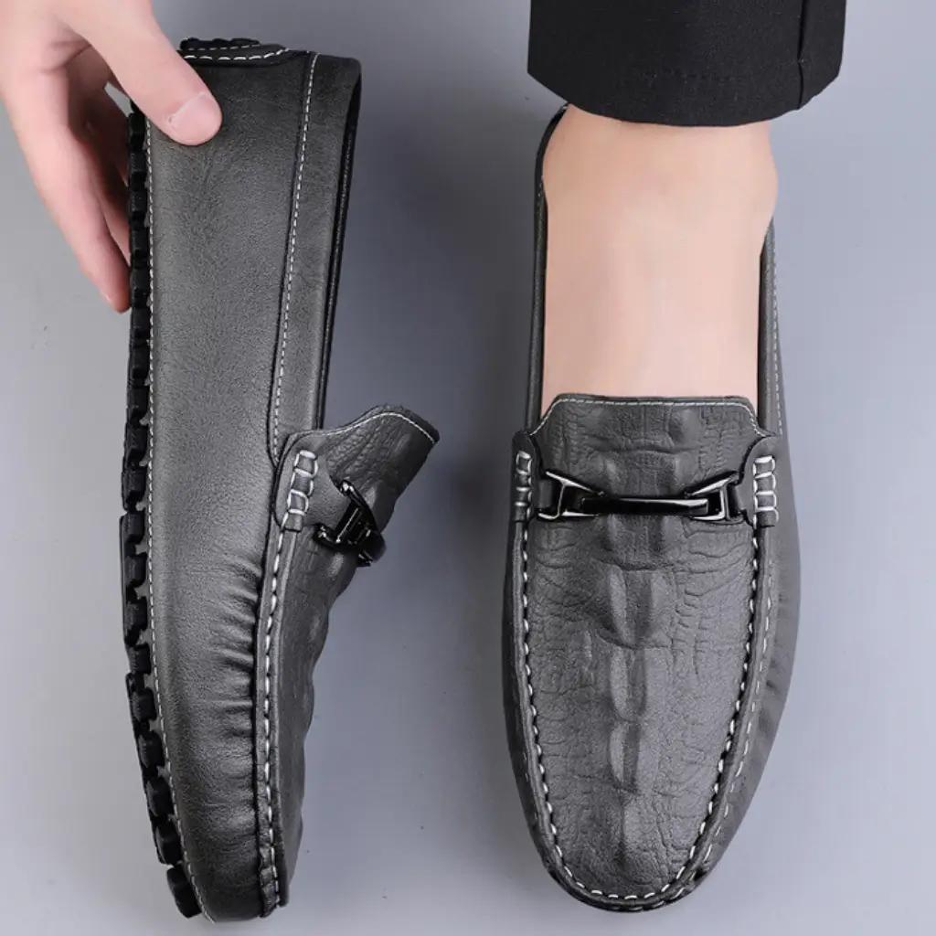 mocassim masculina cinza